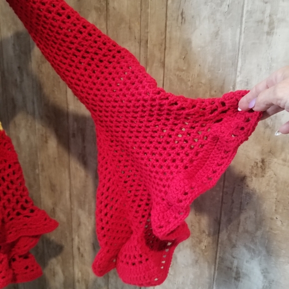 PIXIE DUSTER SWEATER HANDCRAFTED CROCHET - Picture 4 of 7